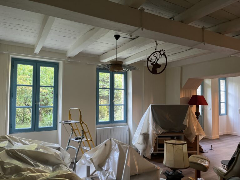Peinture intérieure dans salon à Vannes